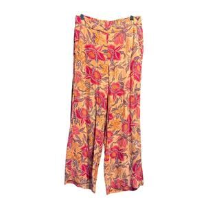 Old Navy Size Medium Floral Tropical Palazzo Dress Pant Ankle Capri